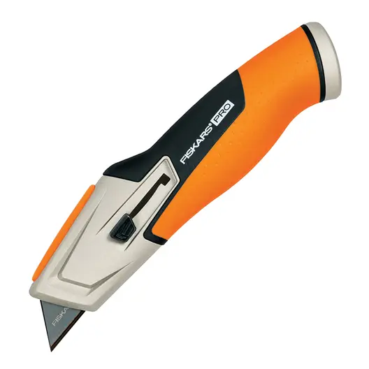 Макетен нож Fiskars метален с трапецовидно прибиращо острие  177х19 мм, Pro CarbonMax