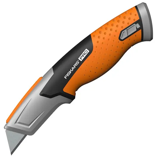 Макетен нож Fiskars метален с трапецовидно прибиращо острие  177x28 мм, Pro CarbonMax
