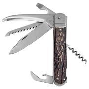 Нож ловджийски Mikov сгъваем 6 в 1 с кожен калъф  80/187 мм, Fixir 232-XH-6 KP - product - 065 MKK 164