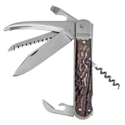 Нож ловджийски Mikov сгъваем 6 в 1 с кожен калъф  80/187 мм, Fixir 232-XP-6 KP - product - 065 MKK 167