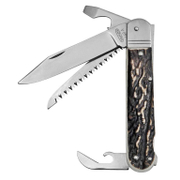 Нож ловджийски Mikov сгъваем 4 в 1 с кожен калъф  80/187 мм, Fixir 232-XH-4 KP - product - 065 MKK 160