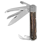 Нож ловджийски Mikov сгъваем 5 в 1 с кожен калъф  80/187 мм, Fixir 232-XH-5 KP - product - 065 MKK 162