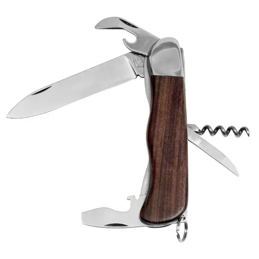 Туристически нож Mikov сгъваем с кожен калъф 6 в 1  90/110 мм, Hiker 116-ND-5 AK/KP