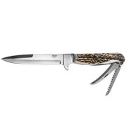 Нож ловджийски Mikov с кожен калъф сгъваем  130/255 мм, Jelen 370-XP-3 - product - 065 MKK 194