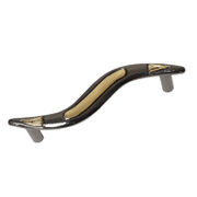 Дръжка за мебели от цинкова сплав  64 мм, оксидирано сребро и злато, 8621 - product - 067 BAK 628