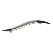 Дръжка за мебели от цинкова сплав  96 мм, сребро и оксидирано сребро, 610 - product - 067 BAK 632