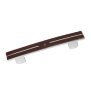 Дръжка за мебели от цинкова сплав  64 мм, хром и кафяво, 1093 - product - 067 BAK 651