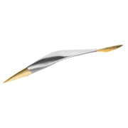 Дръжка за мебели от цинкова сплав  160 мм, хром мат и месинг, 2022 - product - 067 BAK 664