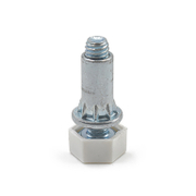 Стъпка мебелна с винт регулируема ф 14x24х8 мм, пластмаса, бяла - product - 067 BKY1138