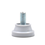 Стъпка мебелна с винт регулируема ф 28x14х8 мм, пластмаса, сива - product - 067 BKY1140