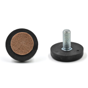 Стъпка мебелна с винт регулируема ф 41x7х10 мм, пластмаса, черна - product - 067 BKY1142