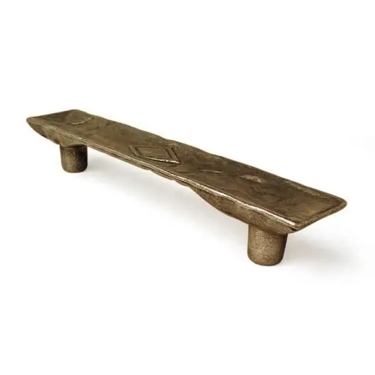 Дръжка за мебели Rei тип Rustic  128х20 мм, 96 мм, стар месинг, 1104