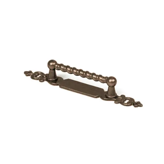 Дръжка за мебели Rei тип Rustic  129х23 мм, 64 мм, стар месинг, 1101