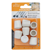 Тапа Hyderon за крак на стол кръгла 12х20.3 мм, гума, бяла, 8 бр., VT-12 - product - 067 DMX 106