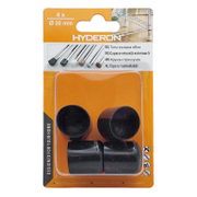Тапа Hyderon за крак на стол кръгла 20х25.3 мм, гума, черна, 4 бр., VTO-20 - product - 067 DMX 114