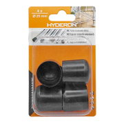 Тапа Hyderon за крак на стол кръгла 25х30.5 мм, гума, черна, 4 бр., VTO-25 - product - 067 DMX 115