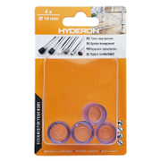 Тапа Hyderon за крак на стол кръгла 14х18 мм, гума, прозрачна, 4 бр., VTP-14 - product - 067 DMX 117