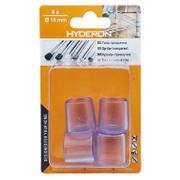 Тапа Hyderon за крак на стол кръгла 18х22 мм, гума, прозрачна, 4 бр., VTP-18 - product - 067 DMX 119