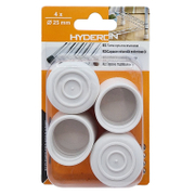 Тапа Hyderon за крак на стол кръгла 25х34.5 мм, гума, бяла, 4 бр., VT-25 - product - 067 DMX 110