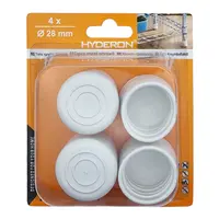 Тапа Hyderon за крак на стол кръгла 28х36 мм, гума, бяла, 4 бр., VT-28