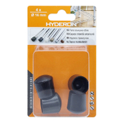 Тапа Hyderon за крак на стол кръгла 16х21.3 мм, гума, черна, 4 бр., VTO-16 - product - 067 DMX 113