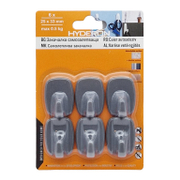 Закачалка Hyderon самозалепваща се, единична  25x33 мм, сива, 6 бр./опак., HP-25 - product - 067 DMX 126