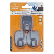 Закачалка Hyderon самозалепваща се, единична  34x44 мм, сива, 3 бр./опак., HP-34 - product - 067 DMX 127