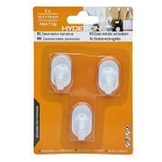 Закачалка Hyderon самозалепваща се, единична  32.5x19 мм, бяла, 3 бр./опак., HM-32 - product - 067 DMX 128