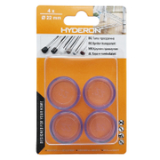 Тапа Hyderon за крак на стол кръгла 22х24 мм, гума, прозрачна, 4 бр., VTP-22 - product - 067 DMX 121