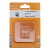 Закачалка Hyderon самозалепваща се, единична  60x60 мм, прозрачна, 1 бр./опак., HB-60