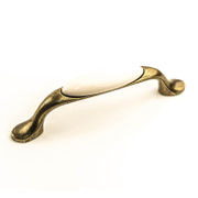 Дръжка за мебели Foldecor порцеланова  96 мм, 121 мм, старо злато, FPO-194 7 MLK0 - product - 067 FLD 676
