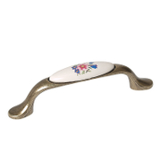Дръжка за мебели Foldecor порцеланова  96 мм, 121 мм, старо злато, FPO-194 7 MLK1 - product - 067 FLD 677