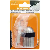 Стопер за врата Hyderon за монтаж с дюбел  хром мат, ф 28x50 мм, HSL-28
