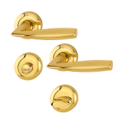 Дръжка за сервизна брава Hoppe с розетка  полиран месинг, Vitoria - product - 068 HOP 139