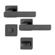 Дръжка за сервизна брава Hoppe с розетка  черен мат, Toulon - product - 068 HOP1367