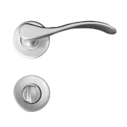 Дръжка за обикновена брава Metal реверсивна с розетка  сатен, Elegant - product - 068 ILG 626