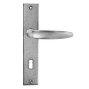 Дръжка за обикновена брава Metal с шилд   никел, 220х38 мм, 70 мм, Mirela 1 - product - 068 ILG 628