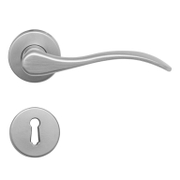 Дръжка за обикновена брава Metal реверсивна с розетка  хром сатен, Valencia - product - 068 ILG 677