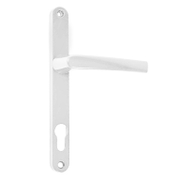 Дръжка за секретна брава Akpen с шилд  бяла, 85 мм, AK055 - product - 068 KAR1207