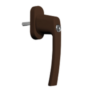 Дръжка за брава на прозорец MFI за алуминиева и PVC дограма с ключалка  65x29 мм, черно-кафява RAL 8077, Silisto Colonia - product - 068 MFI 102