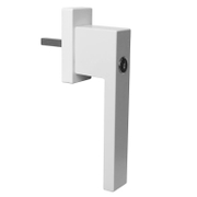Дръжка за брава на прозорец MFI за алуминиева и PVC дограма с ключалка  65х29 мм, бяла RAL 9016, Silisto Future - product - 068 MFI 200
