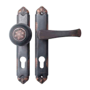 Дръжка за секретна брава Metal с шилд с топка  черна мед, 252х38 мм, 90 мм, Style - product - 068 SNK 046