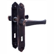 Дръжка за обикновена брава Metal с шилд   черна мед, 252х38 мм, 90 мм, Style - product - 068 SNK 040