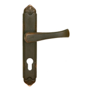 Дръжка за секретна брава Metal с шилд  черна мед, 90 мм, Style - product - 068 SNK 042