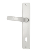 Дръжка за обикновена брава Metal реверсивна с шилд  бяла, 220х40 мм, 70 мм, Standart - product - 068 SNK 761
