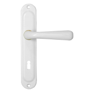 Дръжка за обикновена брава Sonico реверсивна с шилд  бяла, 220х40 мм, 70 мм, Sofia - product - 068 SNK 808