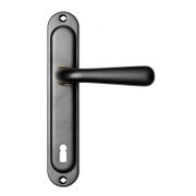 Дръжка за обикновена брава Sonico реверсивна с шилд  черна, 220х40 мм, 90 мм, Sofia - product - 068 SNK 809