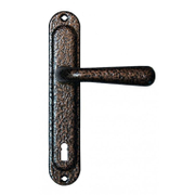 Дръжка за обикновена брава Sonico реверсивна с шилд  шагрен, 220х40 мм, 90 мм, Sofia - product - 068 SNK 810