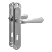 Дръжка за обикновена брава Sonico реверсивна с шилд  сатен, 220х40 мм, 70 мм, Sofia - product - 068 SNK 829