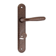 Дръжка за касова брава Metal с шилд  шагрен, 240х40 мм, 90 мм, Kapka - product - 068 SNK 958